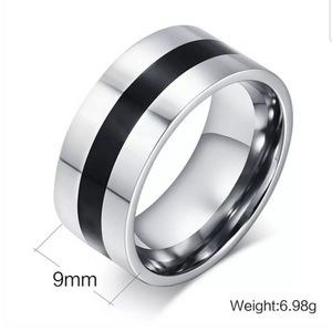 9mm stainless wedding band ring